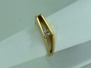 14k Yellow Gold Diamond Split Ring